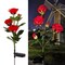 2Pcs Solar Power Rose Flower Garden Stake Outdoor Lamp Yard LED Lights